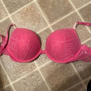 Pink Lace Push Up Bra